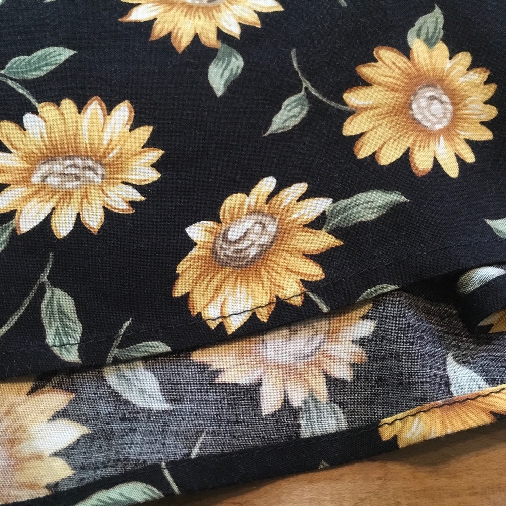 Vintage MsChoice California Sunflower Print Black Floral Mini Dress - Picture 13 of 15